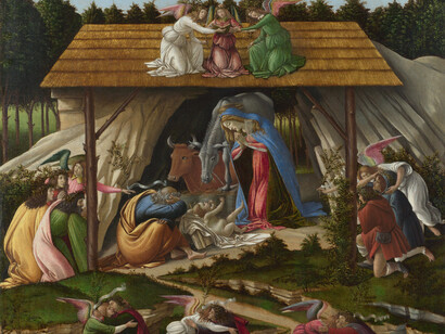 Sandro Botticelli; Natividad mística, 1501, National Gallery, Londres, Reino Unido (detalle)