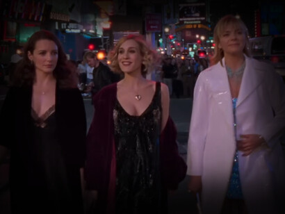 Kim Cattrall, Sarah Jessica Parker y Kristin Davis en un escena de Sex and the City 
