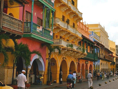Colored walls in Cartagena