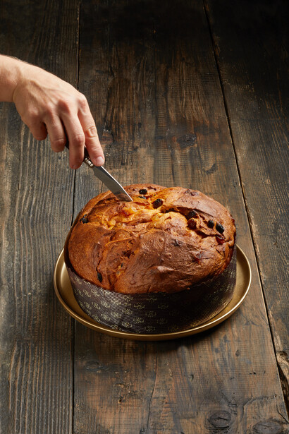 Un panettone Filippi al taglio