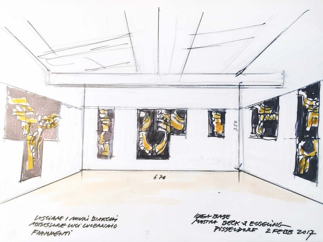 Fabrizio Plessi, Sketch for the exhibition Memoria dell’acqua at Beck & Eggeling International Fine Art, Dusseldorf, 2017
