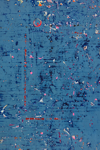 Barcilon, 2015, pure pigments and varnish on wood, 153x200cm. Detail