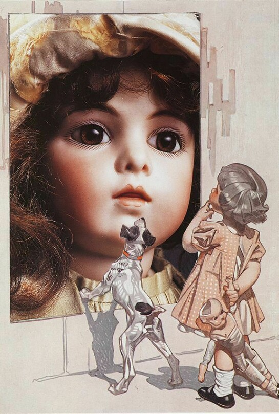 The Doll, 1989, Collage, 23 x 17 cm, 9 x 6 3/4 inches