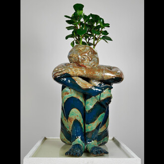 Kristen Newell, River, 2020, glazed stoneware and beeswax, signed and dated. Courtesy of the artist and Wolfs Gallery