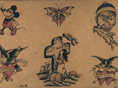 Artwork from 'Vintage Flash Tattoo: 100 Years of Traditional Tattoos from the Collection of Jonathan Shaw', published by powerHouse Books