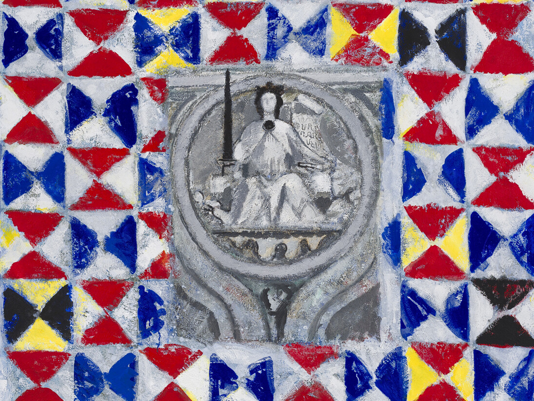 Joe Tilson, The Stones of Venice, Venecia Giustizia, 2015, acrylic on canvas, 178 x 142 cm, © Joe Tilson, courtesy Marlborough Fine Art. (Detail)