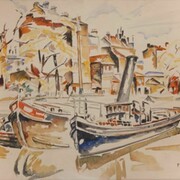 Mela Muter, Porto, acquerello, 1928 circa (Milano Fondazione Luzzatto)