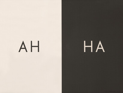 Bruce Nauman, Ah Ha, Screenprint, 1975, Signed in pencil and numbered from the edition of 44. Printed on Arches paper by Robert Knisel. Published by Gemini G.E.L., Los Angeles. (Cordes 32) 74 × 104.5 cm