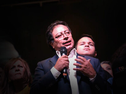 Gustavo Petro líder de la coalición política Pacto Histórico y nuevo presidente electo de Colombia