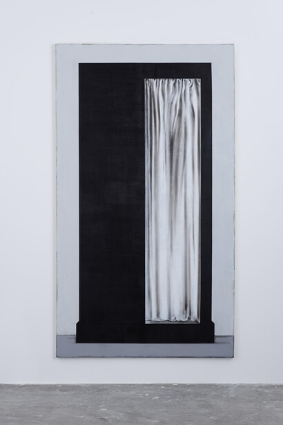 Michael Simpson, Unnamed (Confessional) (2015) Oil paint on canvas, 282 x 160 cm, courtesy the artist