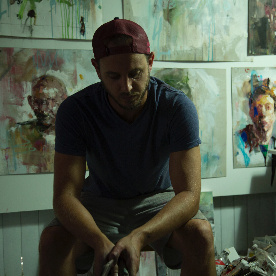 Ryan Hewett in studio