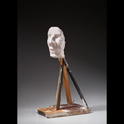 Artist: Manuel Neri, American, born 1930
Male Head No.1
1969
Plaster, graphite, wood wire, burlap, nails

69.22 x 31.12 x 40.64 cm (27 1/4 x 12 1/4 x 16 in.)
Gift of The Manuel Neri Trust
2017