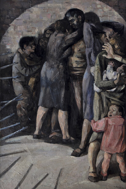 Giulio Ruffini, Anche i bambini, 1955 - Olio su tela, 130x84 cm