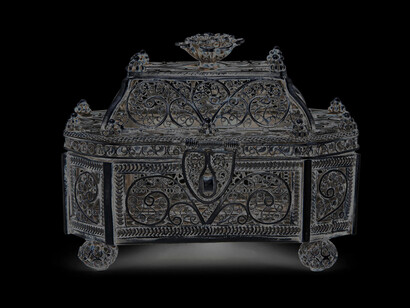Caja de filigrana de plata rusa, s. XIX