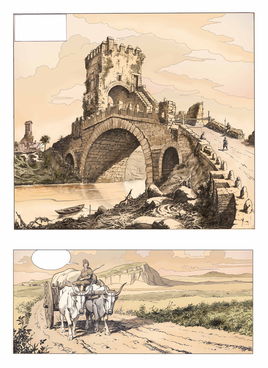 Milo Manara. Caravaggio, Volume Uno, pagina 01, opera rappresentativa per la sezione Caravaggio - Credits Milo Manara 2017
