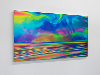 Sali Muller - Ultra Contemporary Landscape _ Direct Print on brushed aluminium, aluminium frame, 100 x 177 x 5 cm