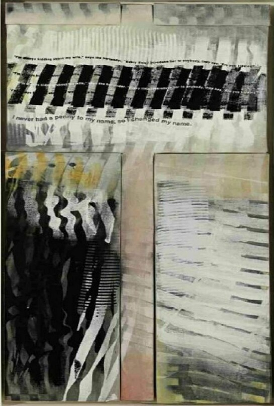 Richard Prince, Untitled (Protest Painting), 1994, acrylic and silkscreen on canvas, 96.5 x 47 cm, ©Richard Prince, Courtesy of Skarstedt