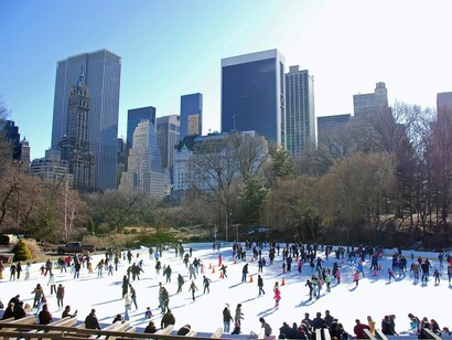 Nueva York. Pista de patinaje en Central Park