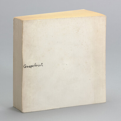 Yoko Ono (Japanese, born 1933), Grapefruit. 1964. Artist’s book, offset, 5 7/16 x 5 7/16 x 1 1/4″ (13.8 x 13.8 x 3.2 cm) (overall, closed). Publisher: Wunternaum Press (the artist), Tokyo. Edition: 500. The Museum of Modern Art, New York. The Gilbert and Lila Silverman Fluxus Collection Gift, 2008. © Yoko Ono 2014