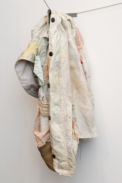 Tobias Madison, The Holy Holies (Conflicted Copy) and Fukushima Mon Barbour Jacket, 2013. Courtesy the artist, Zabludowicz Collection and Freedman Fitzpatrick Gallery, Los Angeles.
Photo: Adam Relch
