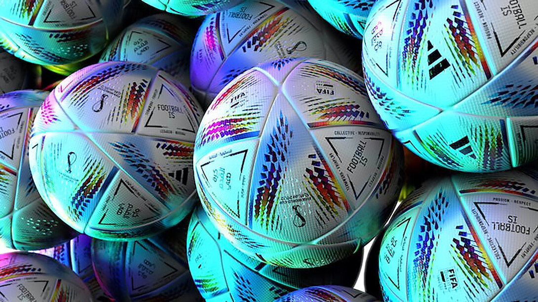 Capturing the essence of the Qatar World Cup with the official FIFA portrait, featuring the iconic ball design