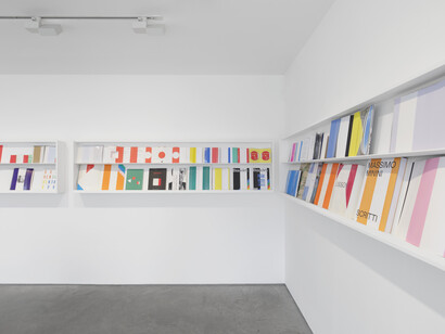 Daniel Buren, Pages in situ, exhibition view. Courtesy of Lisson Gallery