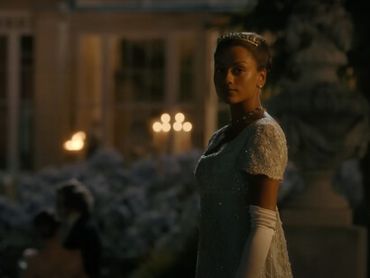 Kate Sharma, played by Simone Ashley, in Bridgerton