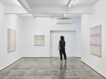 Philippe Decrauzat, Soon all shades disappear, exhibition view. Courtesy of Nara Roesler Gallery