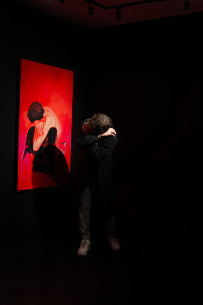 Salma Cheddadi, Red burn, vue de l'exposition. Avec l'aimable autorisation de la Galerie MCC