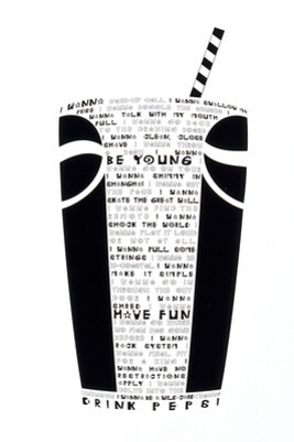 Entwurf für eine Anzeige für "Pepsi-Cola"
David Carson (*1952)1996 New York Tintenstrahldruck 39,4 x 30,4 cm