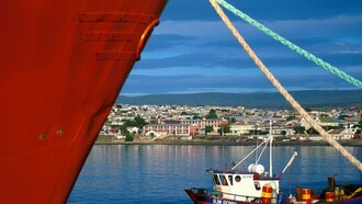 La costa de Punta Arenas, Chile