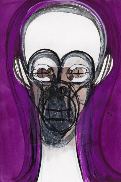 Huma Bhabha, Untitled, 2013, Collage, crayon, ink and pastel on paper, 41 x 31 cm, 16 1/4 x 12 1/4 in. Copyright: VW (Veneklasen/Werner), Berlin