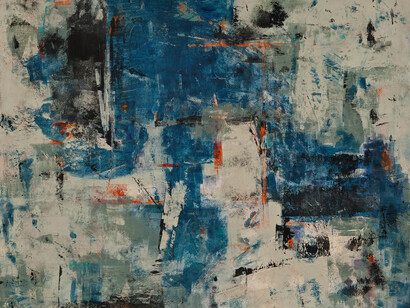 Sandra Mueller-Dick, Undercurrent, 23” x 29”, Mixed Media on Paper, Courtesy of Agora Gallery
