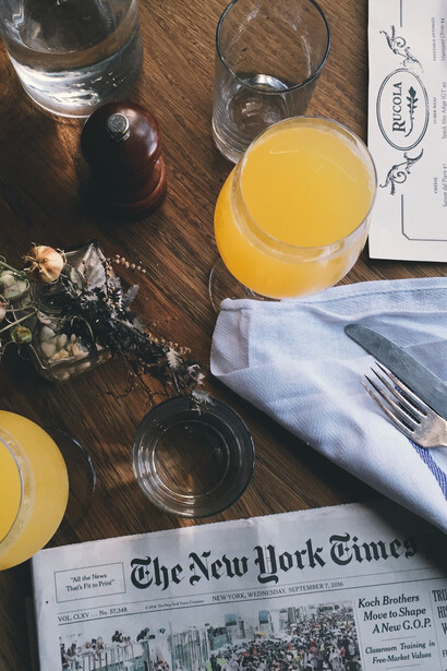 Reading the newspaper