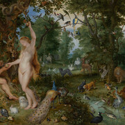 Jan Brueghel el Viejo y Peter Paul Rubens, El Jardín del Edén y la caída de Adán y Eva (detalle), hacia 1615. Cortesía del Museo Thyssen-Bornemisza 