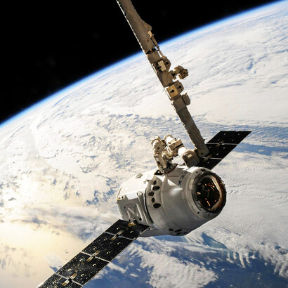 A satellite’s view of Earth from orbit, illustrating advanced space technology and the striking perspective of the planet as seen from the ISS