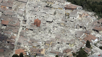 Amatrice all'indomani dal terremoto
