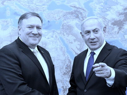 Mike Pompeo, secretario de Estado de EE.UU, con Netanyahu