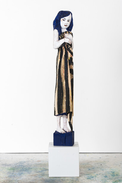 Hans Scheib, Girl with Headscarf V, 30 3/4” by 5” by 5", acrylic, wood, 20144. Copyright: Hans Scheib. Courtesy: Anna Zorina Gallery, New York City
