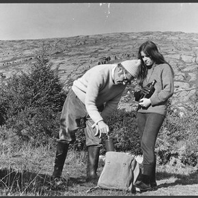 James Lovelock and his daughter Christine collecting air samples in Adrigole, South West Ireland, 1970, credit Irish Examiner