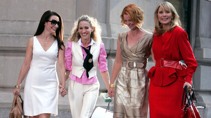 Carrie, Miranda, Samantha e Charlotte, elenco da série de sucesso Sex and The City