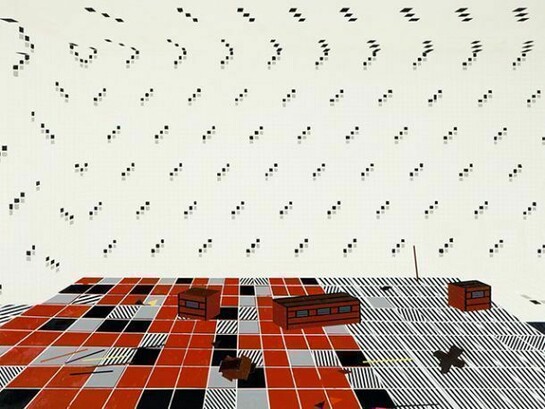 Farah Atassi, Rec Room, 2012, Huile sur toile,
170 x 200 cm