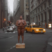 Nona Faustine, From her body came their greatest wealth, Wall St, NYC, 2013. Courtesy of San Francisco Museum of Modern Art