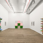 Daniel Buren and Barbara Kaste, exhibition view. Courtesy of Bortolami