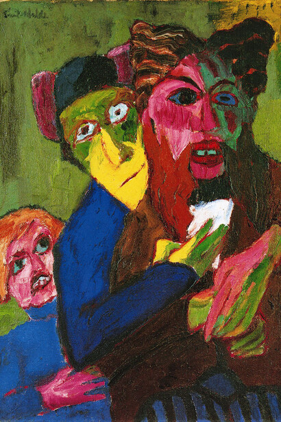 Emil Nolde, *Erregte Menschen*, 1913. Öl auf Leinwand, 102 x 76 cm. Nolde Stiftung Seebüll, Neukirchen