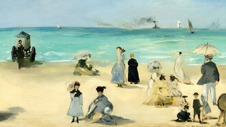 Édouard Manet (Parigi 1832 – 1883). Sulla spiaggia, Boulogne-sur-Mer (On the Beach, Boulogne-sur-Mer), 1869. Olio su tela, 32,4x65,4 cm. Virginia Museum of Fine Arts, Collection of Mr. and Mrs. Paul Mellon, 85.498. Image © Virginia Museum of Fine Arts.

