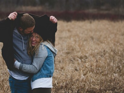 Couple in a wheat field 