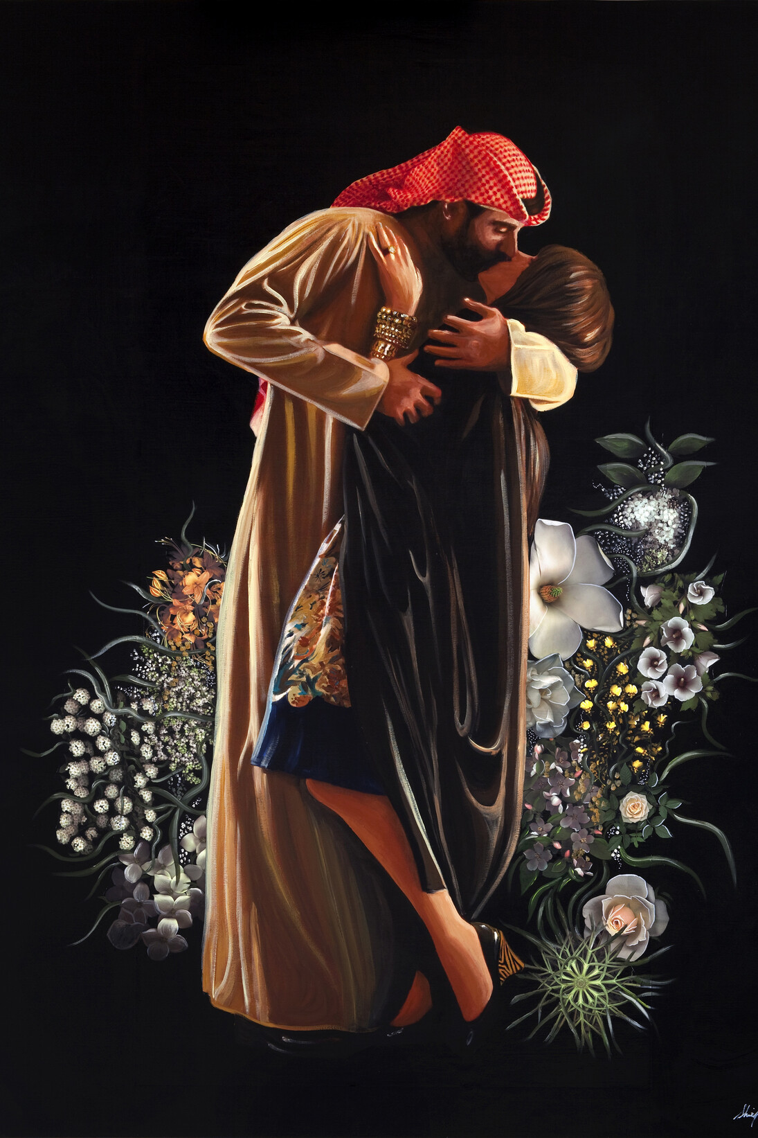Shurooq Amin, The King of Hearts, 2014, Mixed media on canvas, 200 x 150 cm