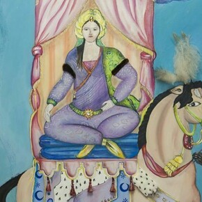 Mourad Salem, Don't trust sweet Leila, mixed media on canvas and collage, 195x130 cm, 2011-13