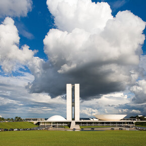 Lúcio Costa and Oscar Niemeyer. Plaza of the three powers, Brasilia, Brazil, 1958-1960. Photograph: Leonardo Finotti © Leonardo Finotti